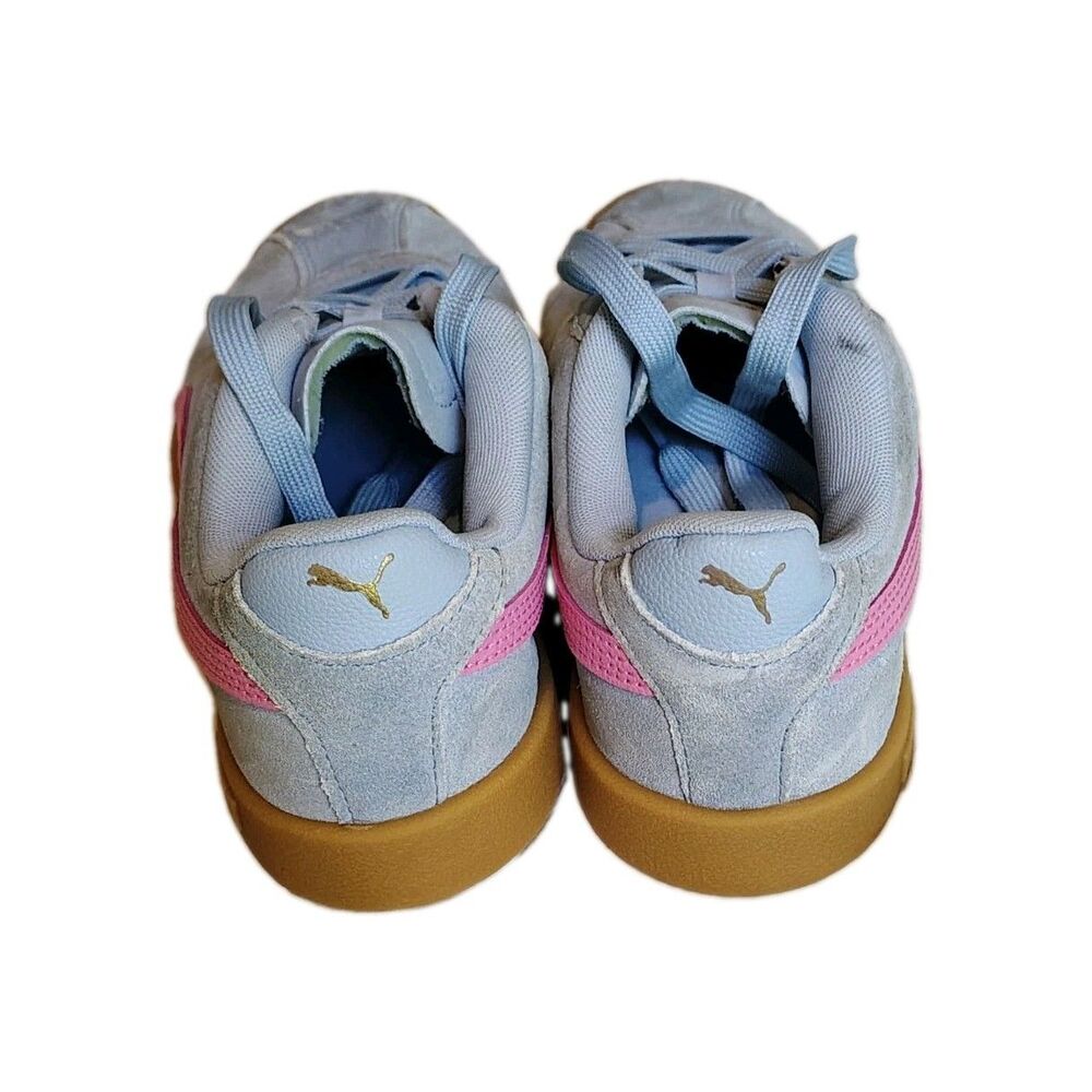 PUMA Club II Youth Suede Sneakers Haute Tropic Blue Pink Gold Gum Sole - Picture 4 of 8
